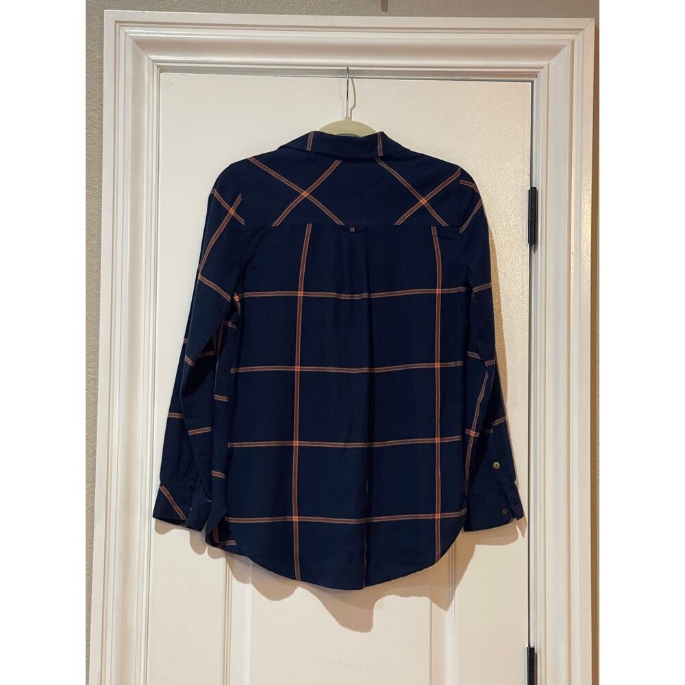 Sonoma Shirt Blue Plaid Pocket Button-Up Casual Women’s XS - Picture 4 of 5